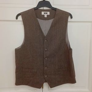 Men's Warehouse Joseph Abboud suit vest separate, brown, 2 pockets.